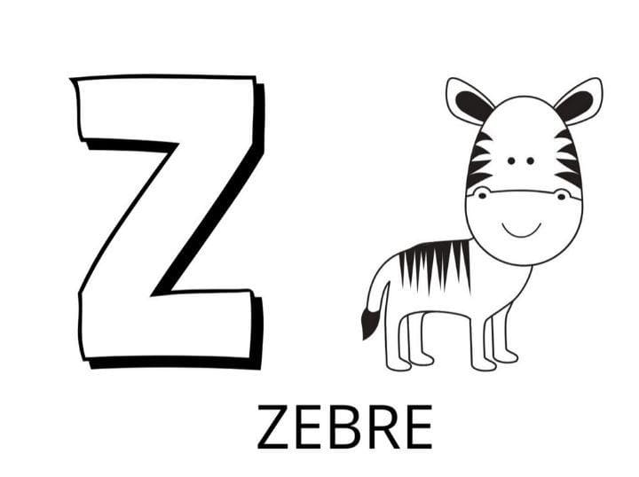 Lettre Z – Zebre coloring page