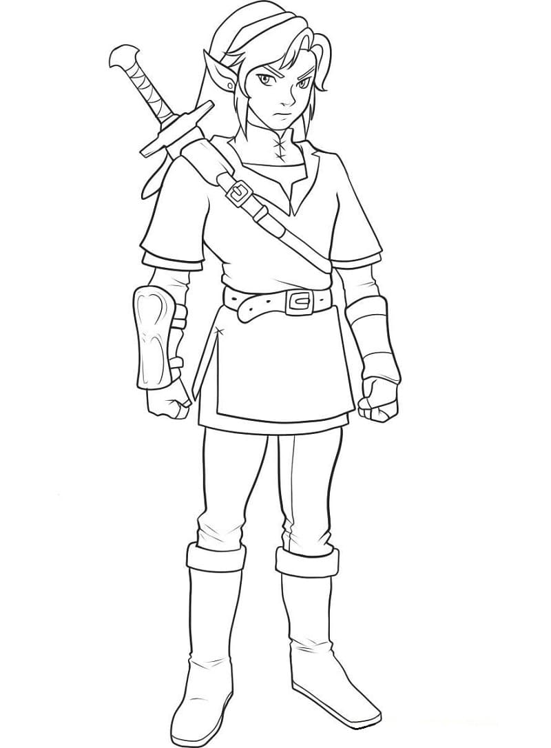 Link et son épée coloring page