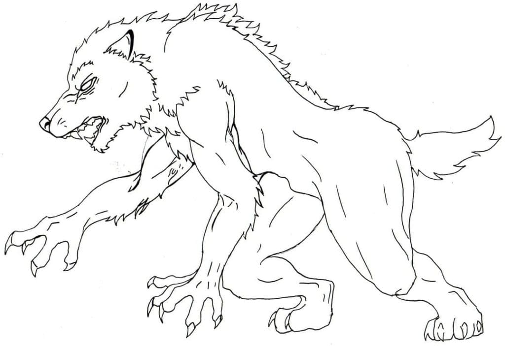 Loup-garou d’Halloween Pour Enfants coloring page