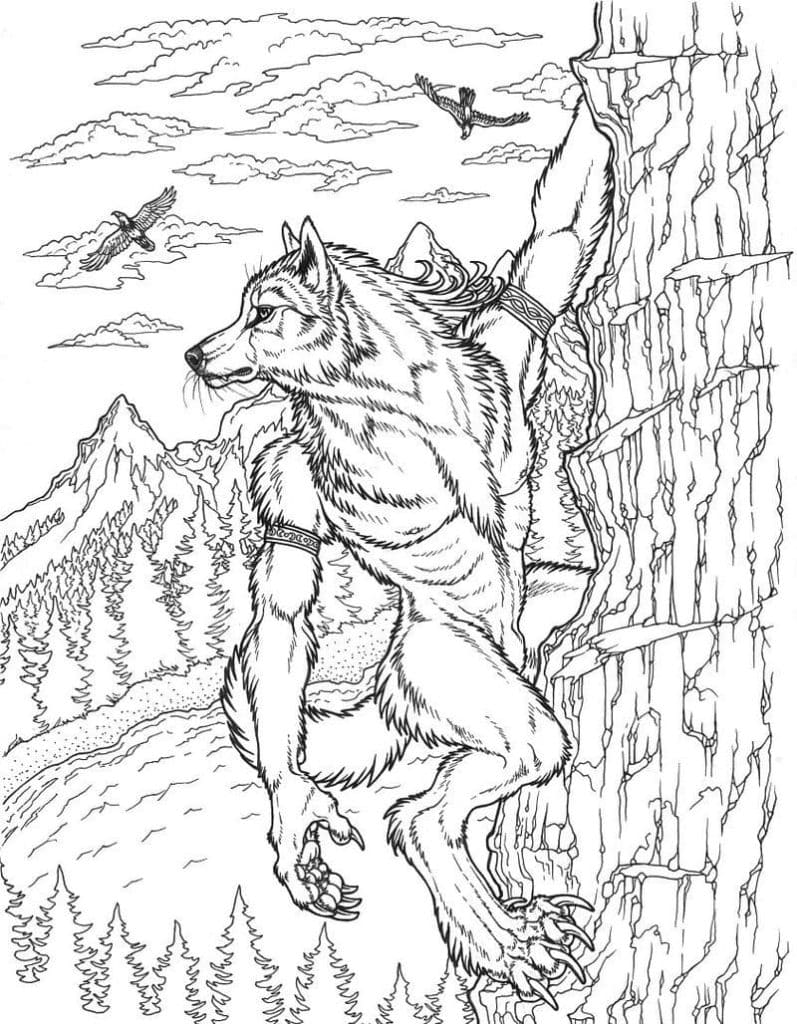 Loup-garou Réaliste coloring page
