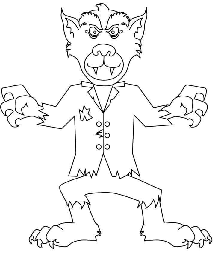 Loup-garou Souriant coloring page
