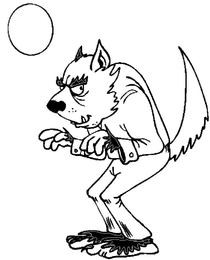 Loup-garou très Drôle coloring page