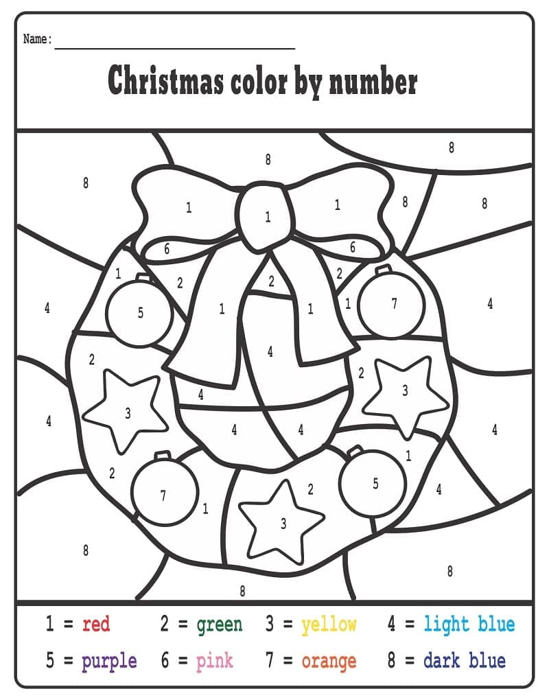 Coloriage Magique Guirlande de Noël