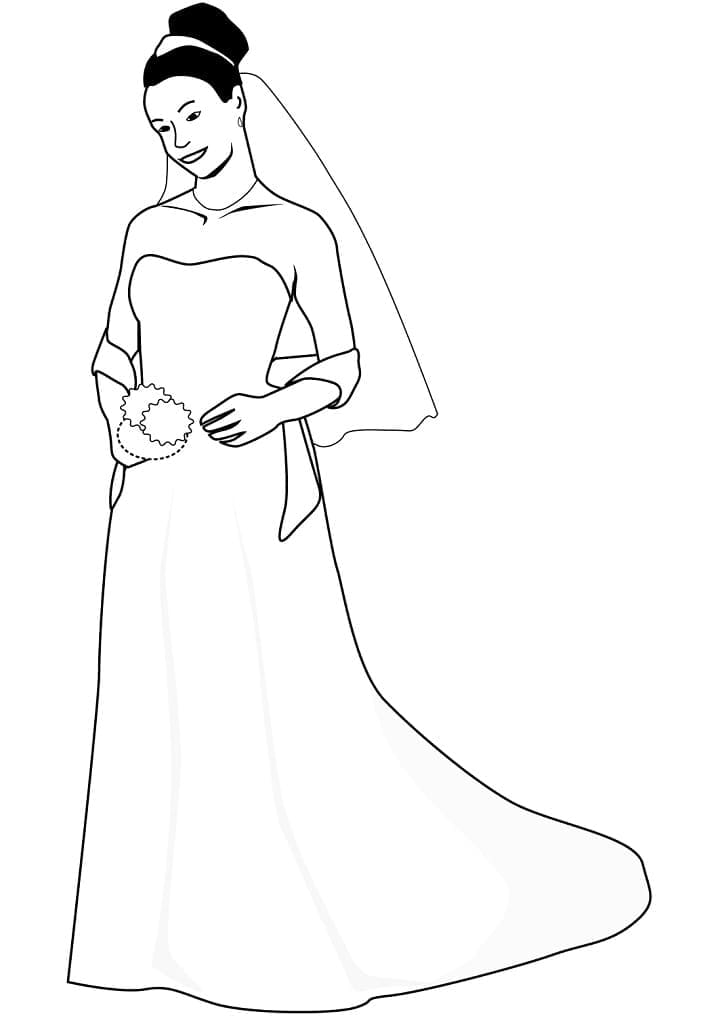 Mariée de Mariage coloring page