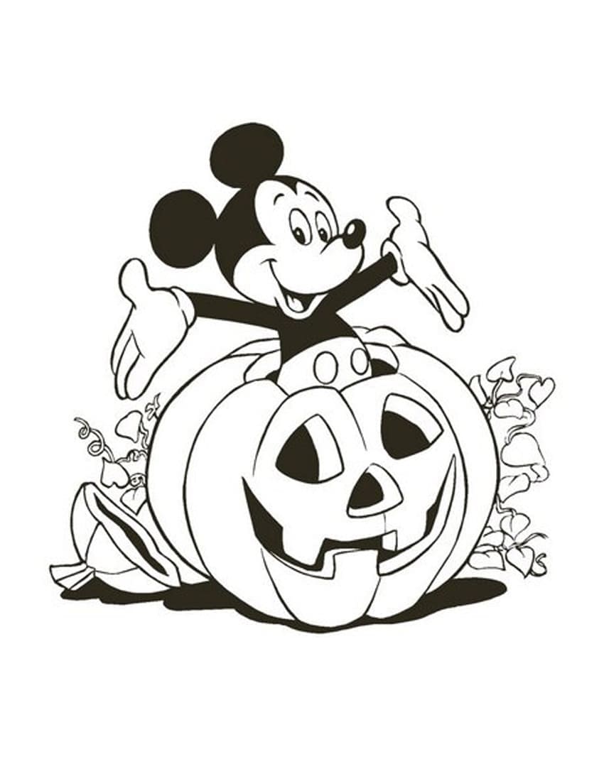 Mickey Halloween Disney coloring page