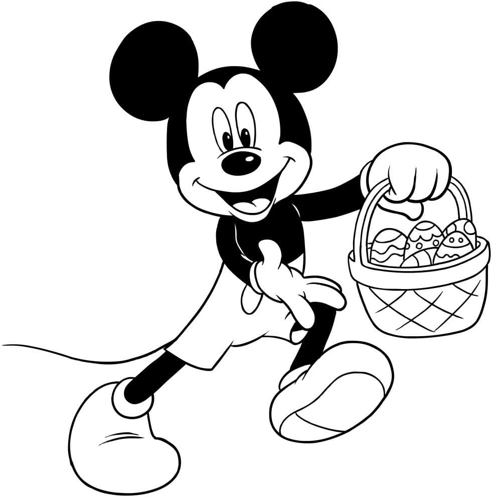 Coloriage Mickey Pâques Disney