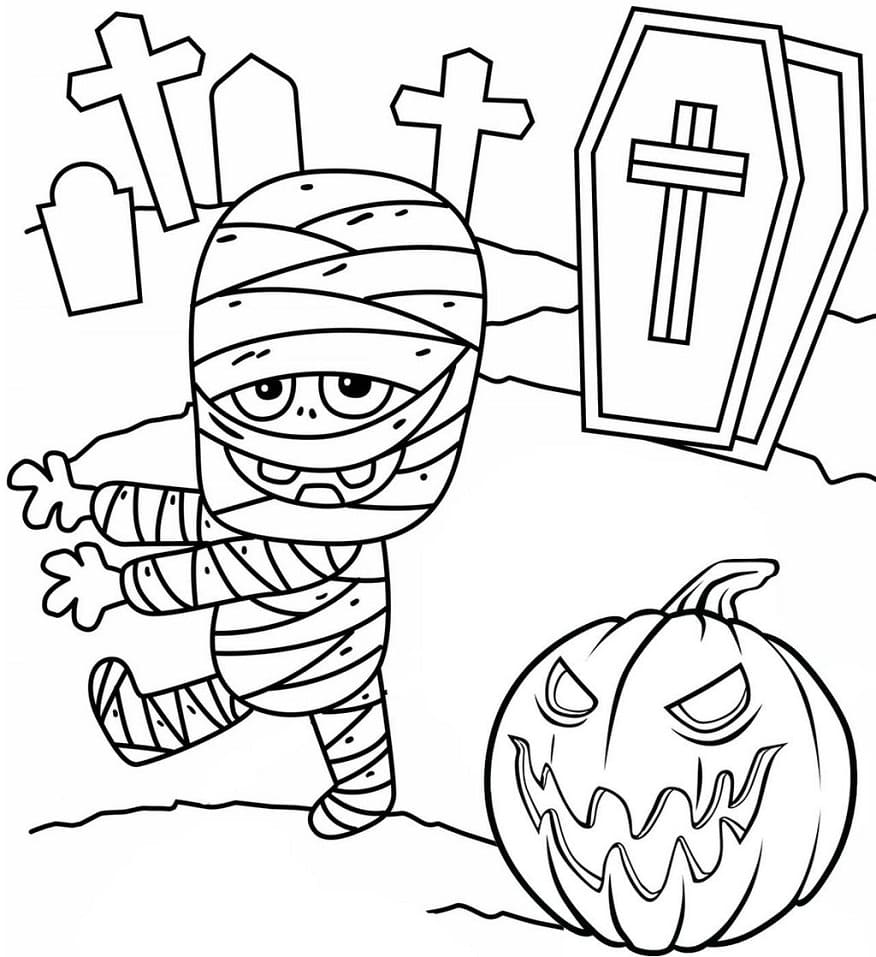 Momie d’Halloween coloring page