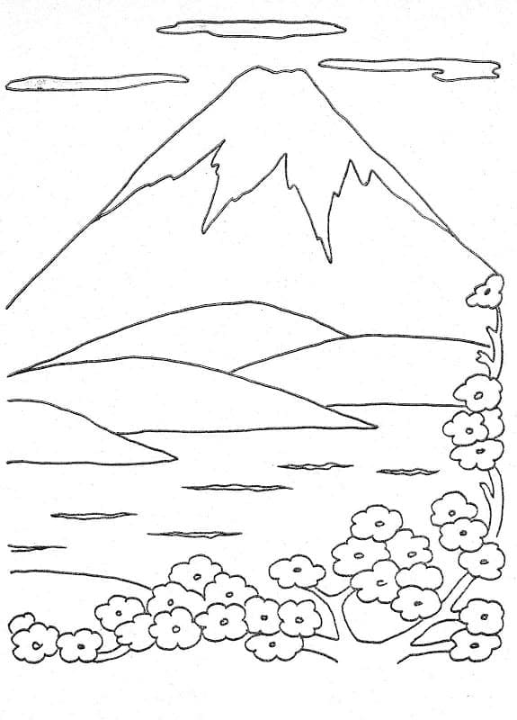 Montagne Fuji coloring page