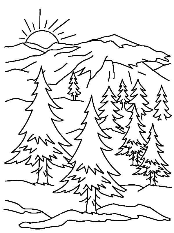 Montagne Pour les Enfants coloring page