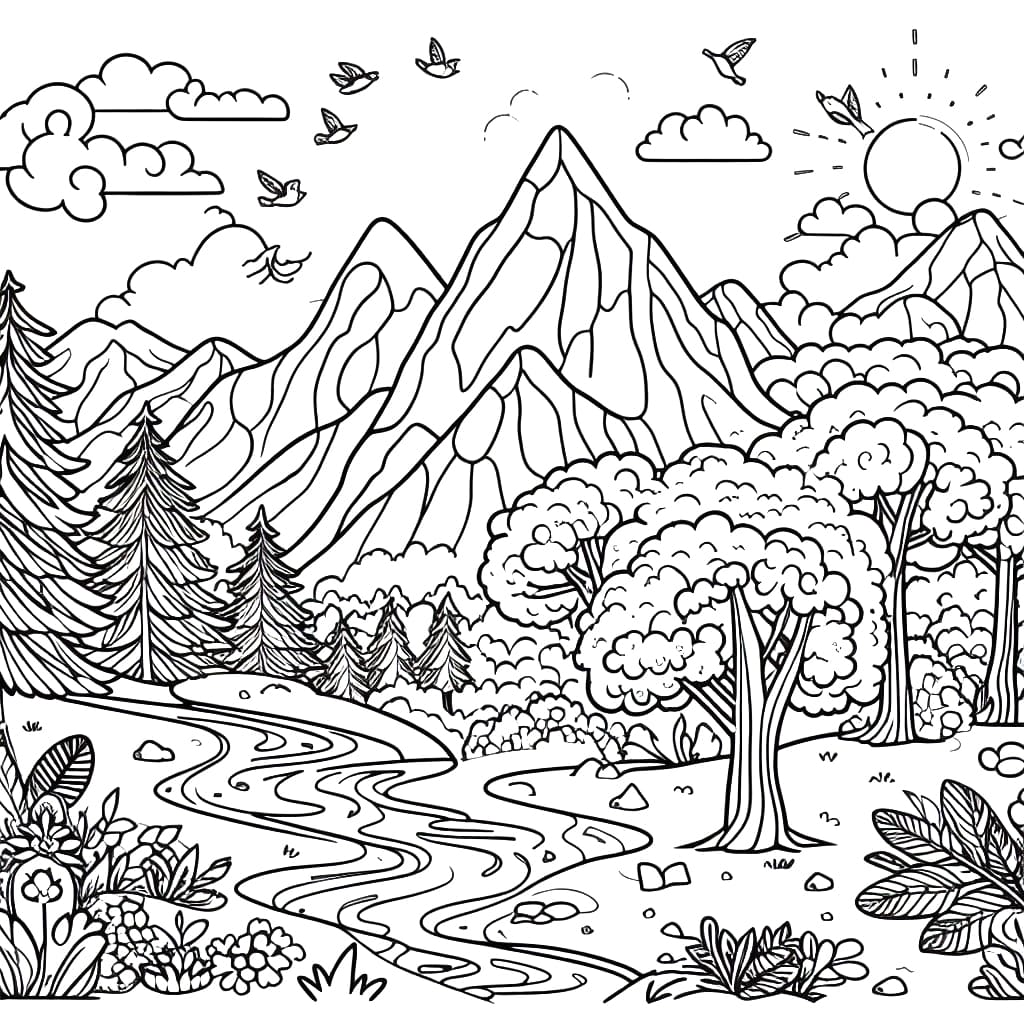 Montagnes Merveilleuses coloring page