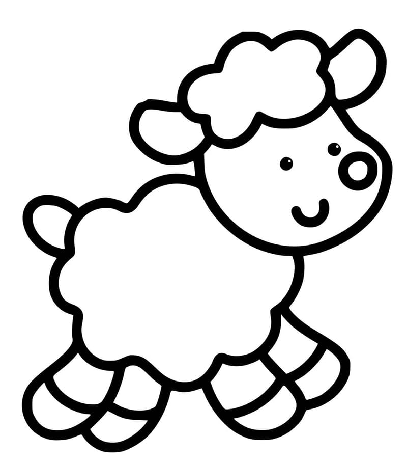 Coloriage Mouton très Facile
