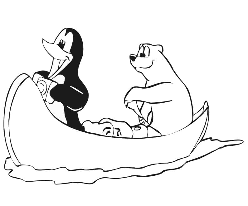 Ours Polaire et Pingouin Gratuits coloring page