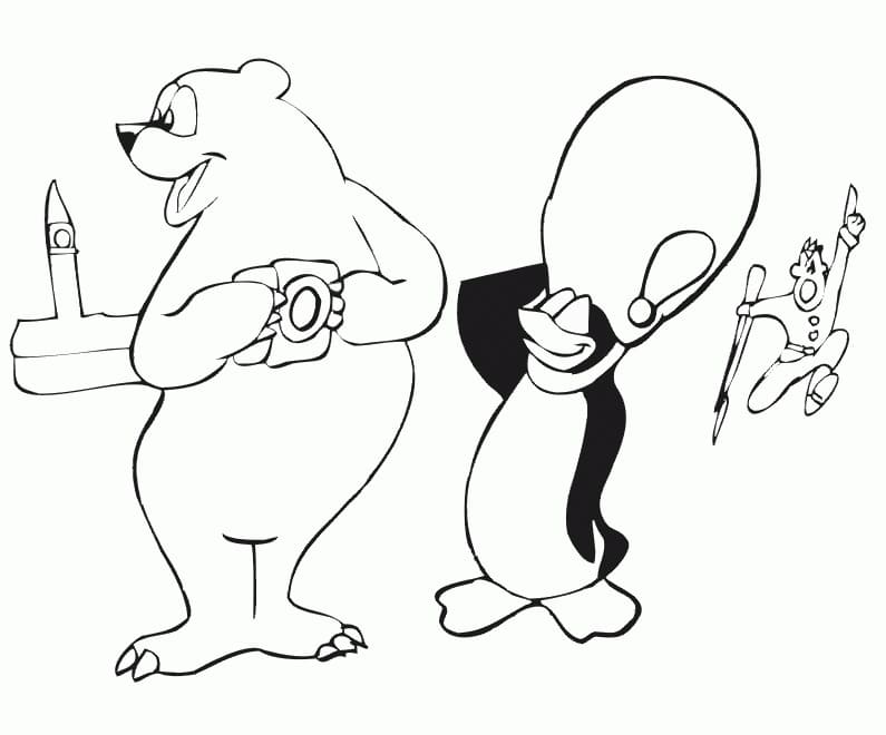 Ours Polaire et Pingouin Pour les Enfants coloring page