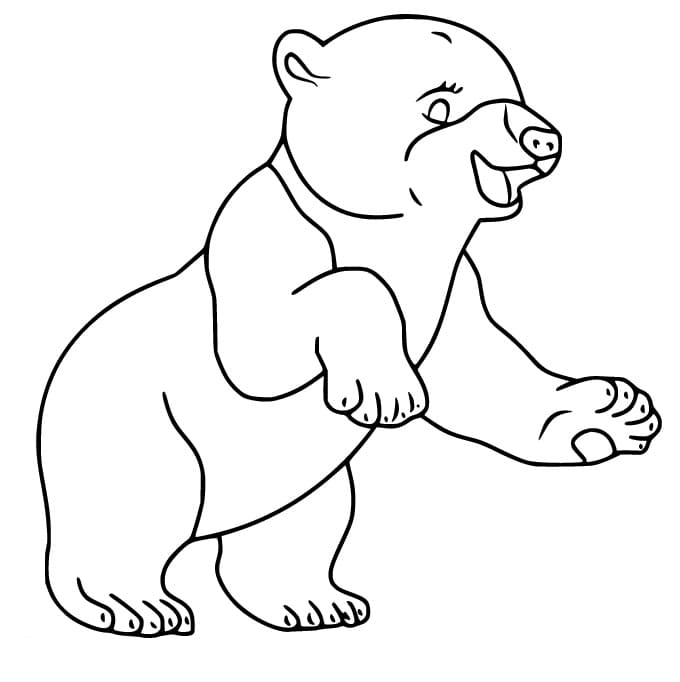 Ours Polaire Heureux coloring page