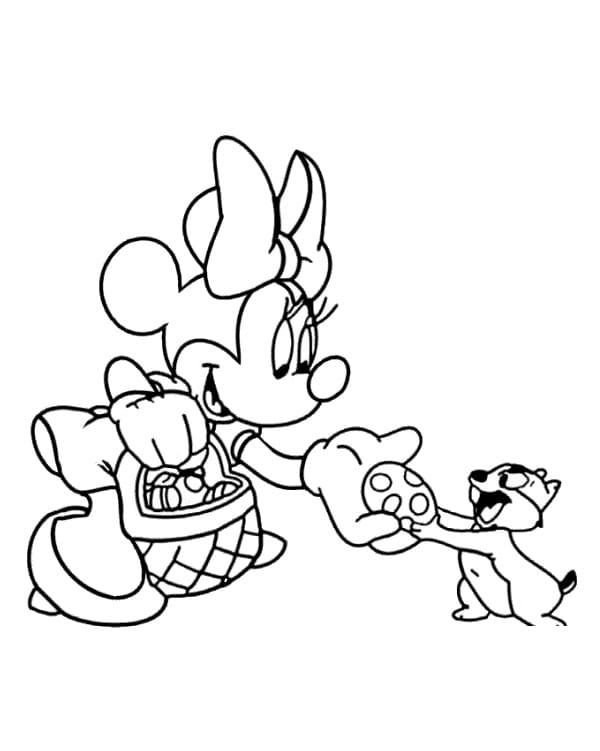 Coloriage Pâques Disney Minnie