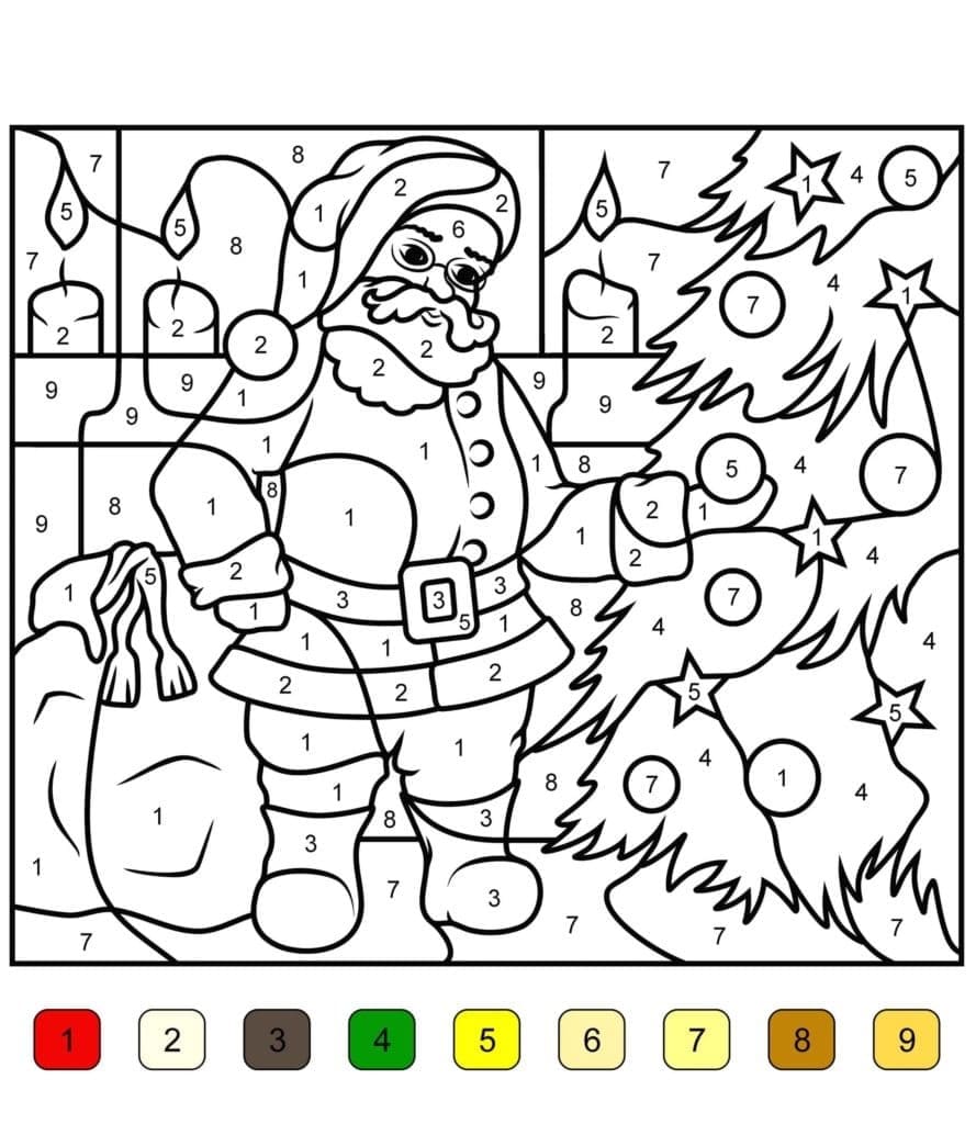 Coloriage Père Noël Magique