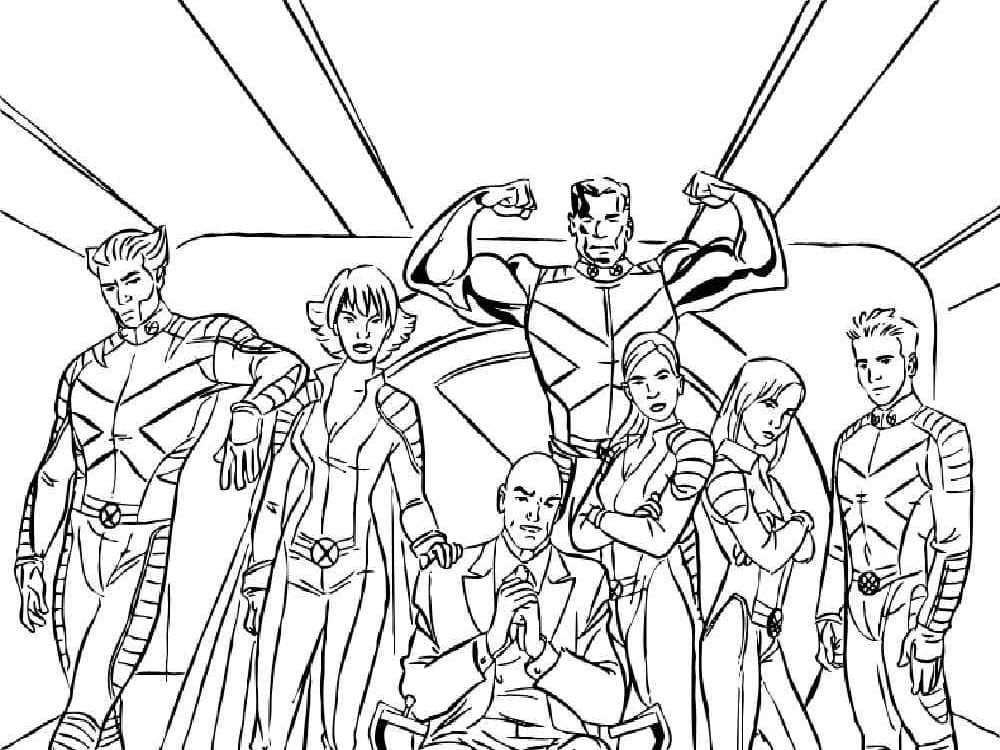 Personnages dans X-Men coloring page