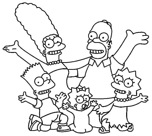 Coloriage Personnages de Simpson