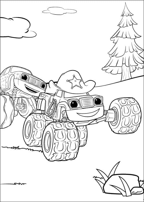Pickle et Starla de Blaze et les Monster Machines coloring page