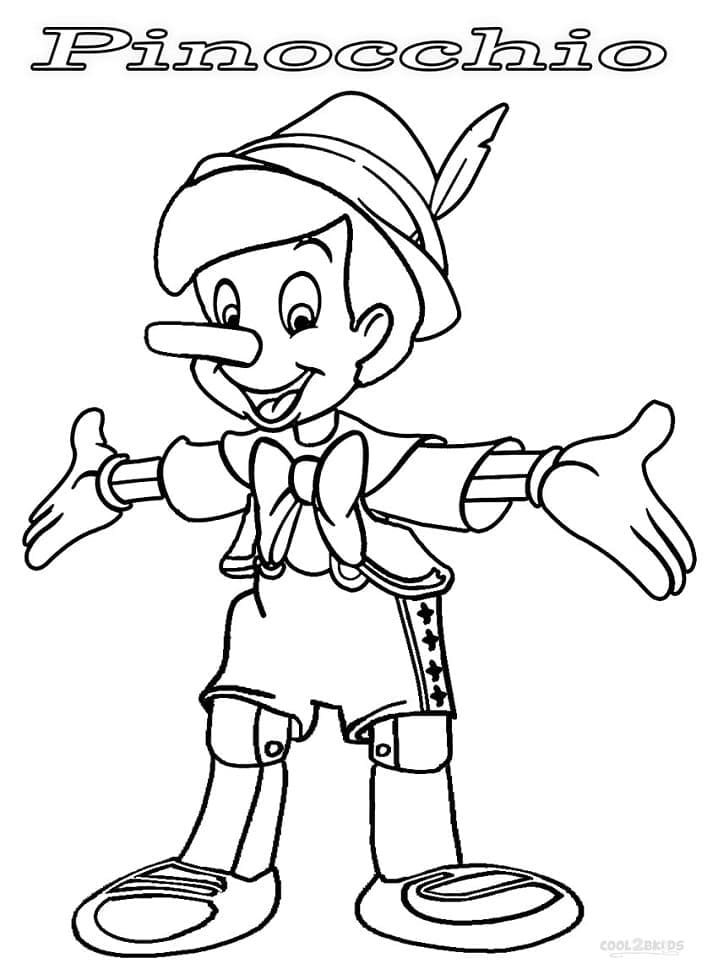Coloriage Pinocchio Amical