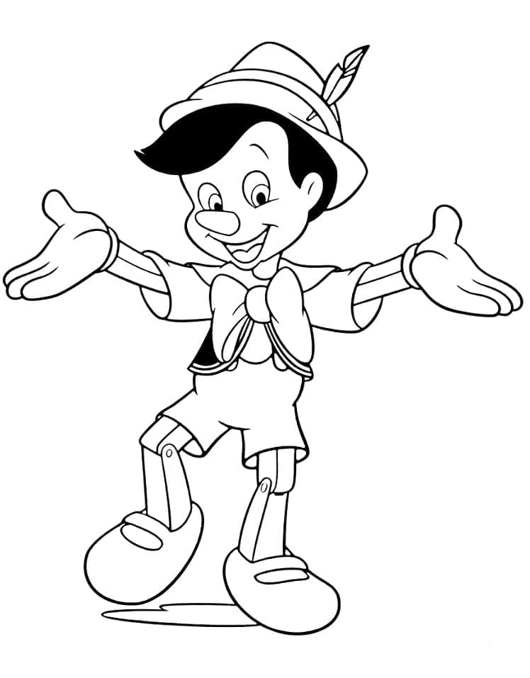 Coloriage Pinocchio Dansant