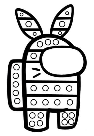 Pop It Lapin Among Us coloring page