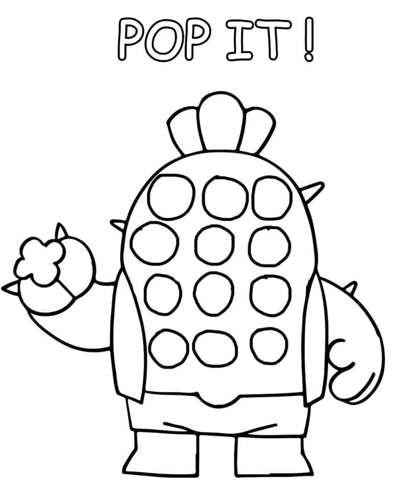 Pop It Spike Brawl Stars coloring page
