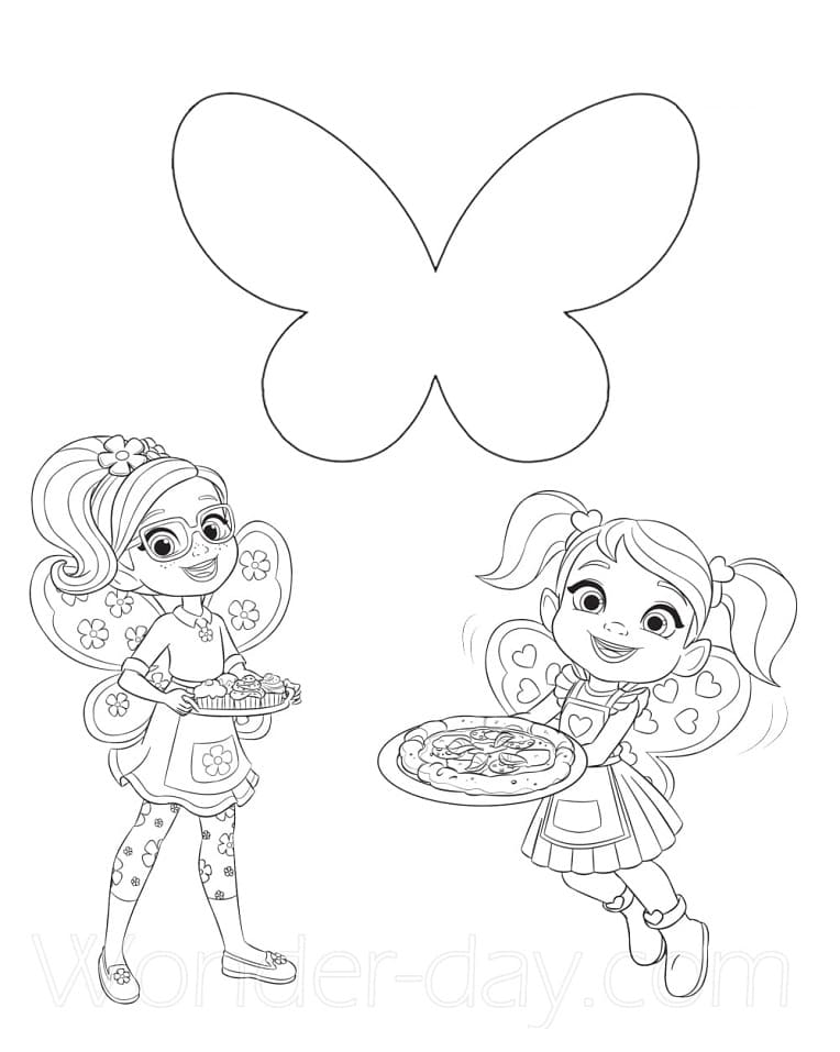 Poppy et Cricket coloring page