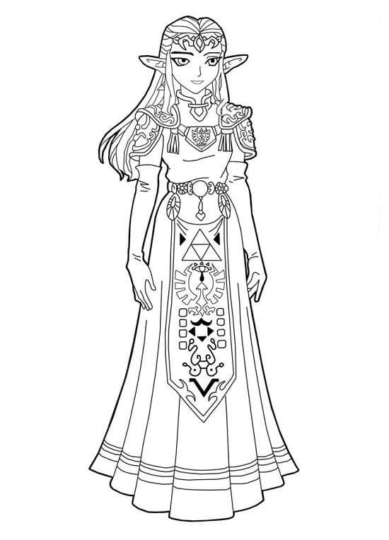 Princesse Zelda coloring page