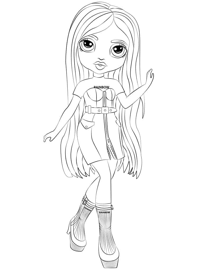Rainbow High Avery Styles coloring page