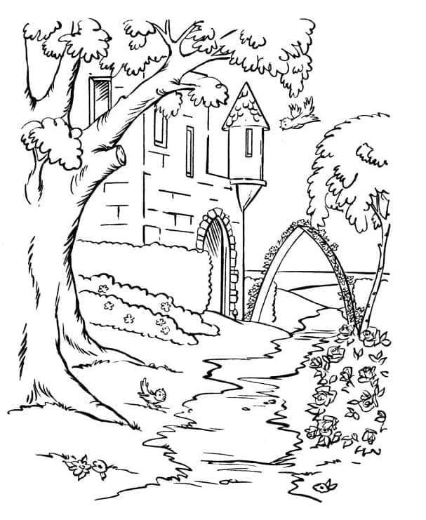 Scène du Moyen Âge coloring page