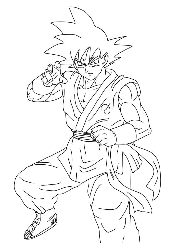 Son Goku dans Dragon Ball coloring page