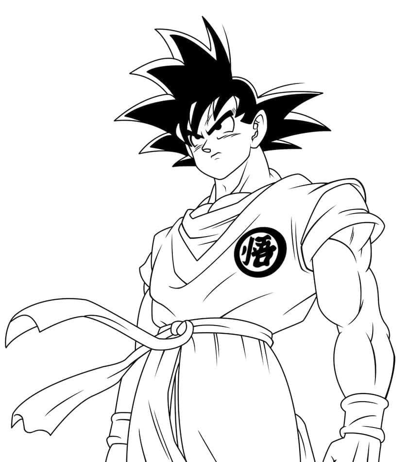Coloriage Son Goku de Anime Dragon Ball