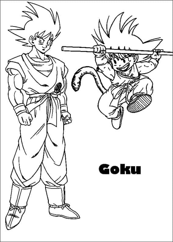 Son Goku de Anime coloring page