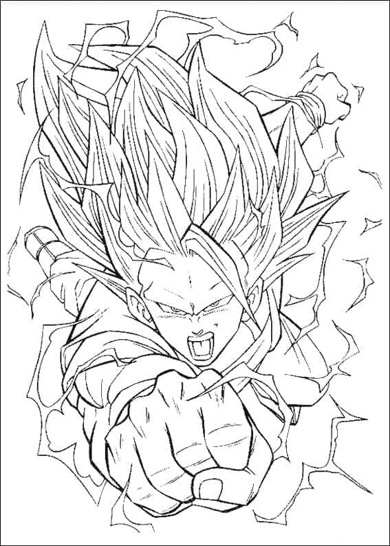Son Goku en Colère coloring page