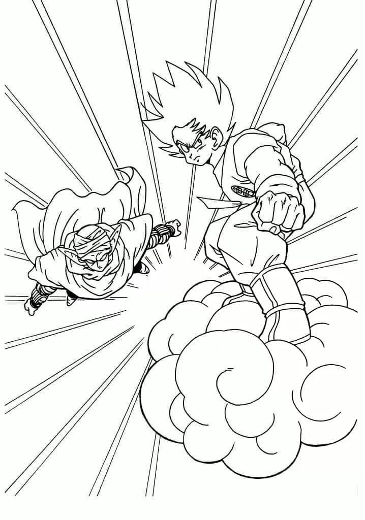 Son Goku et Piccolo coloring page