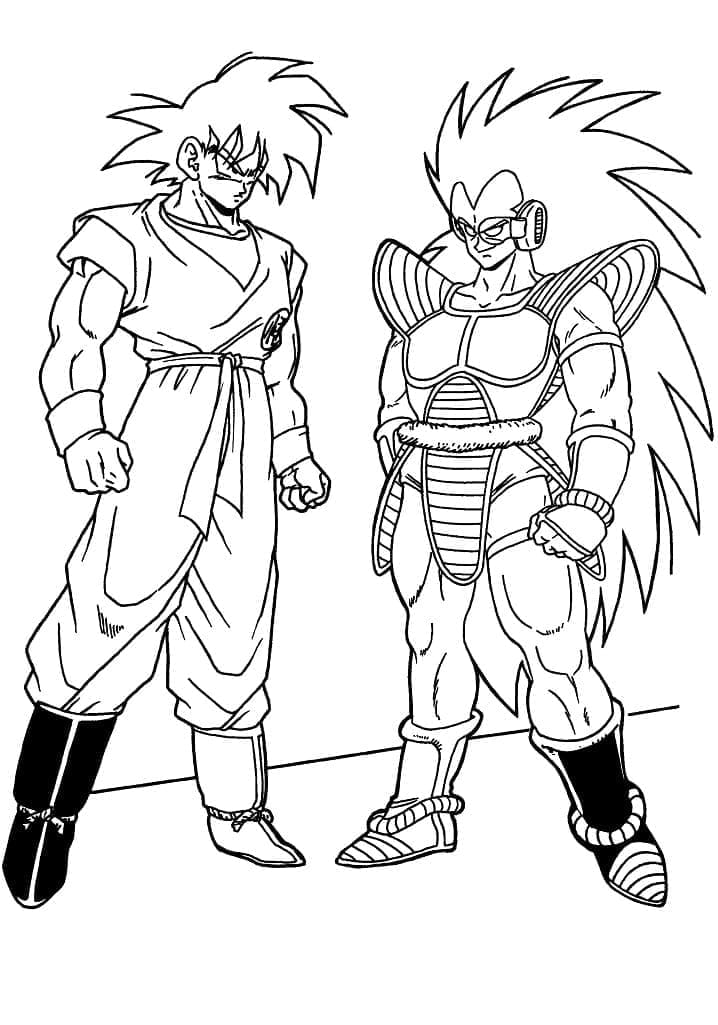 Son Goku et Raditz coloring page