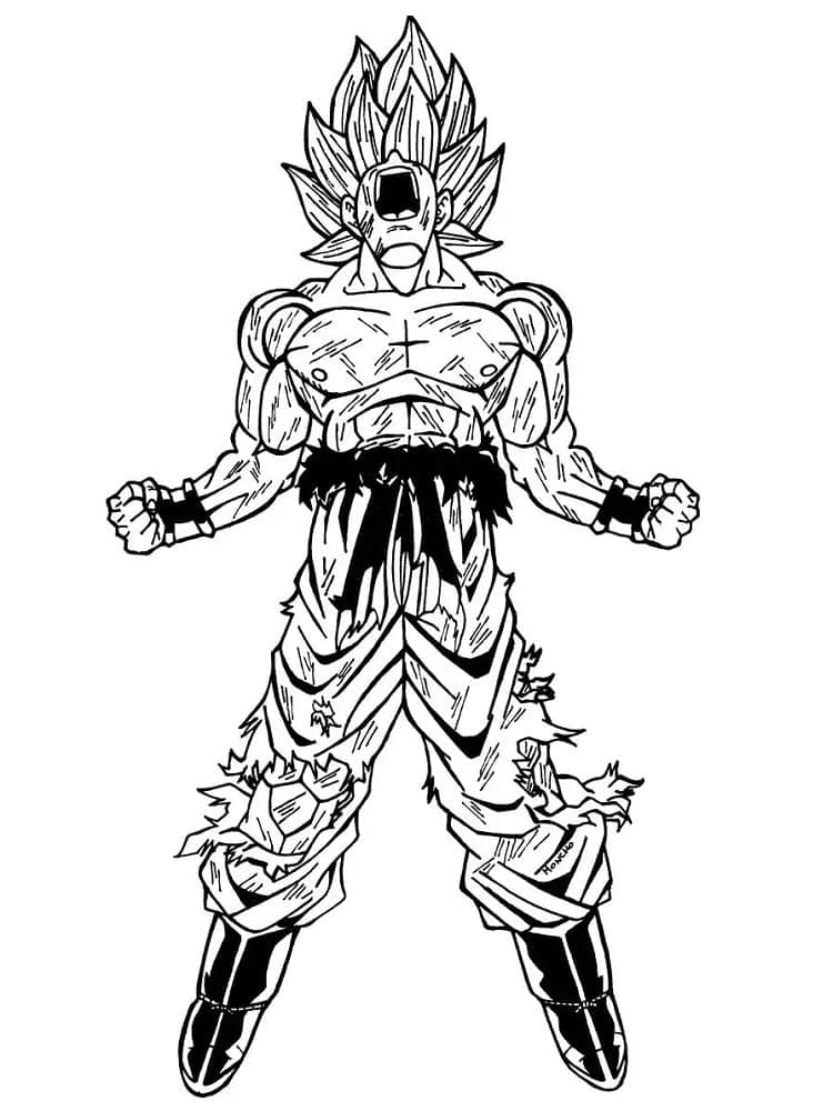 Son Goku qui Crie coloring page