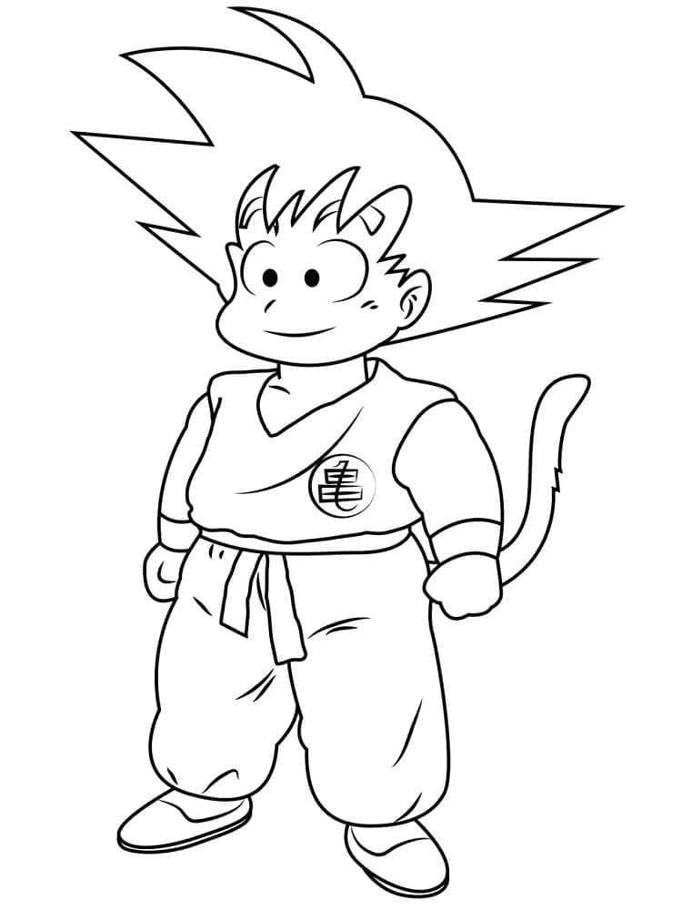 Son Goku Souriant coloring page