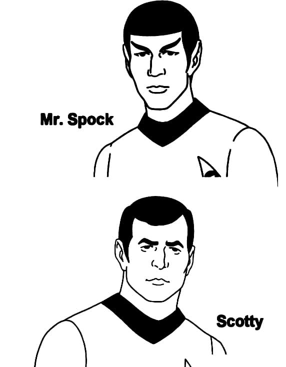 Coloriage Star Trek Spock et Scotty