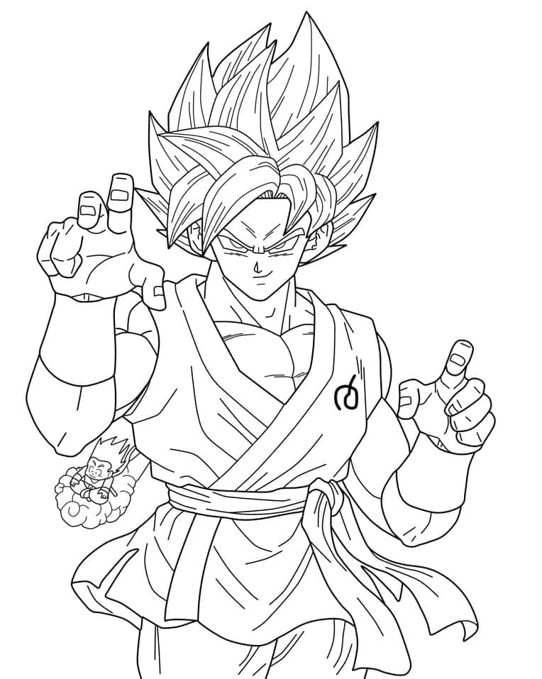 Super Saiyan 1 Son Goku coloring page