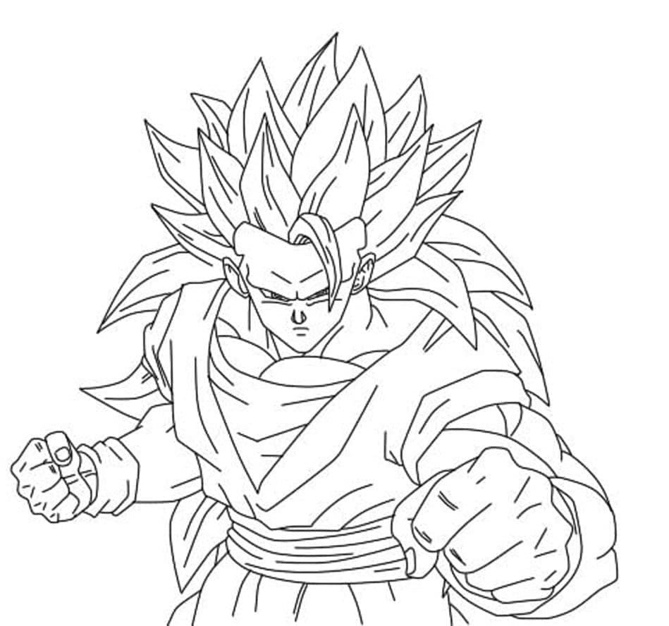 Super Saiyan 3 Goku coloring page