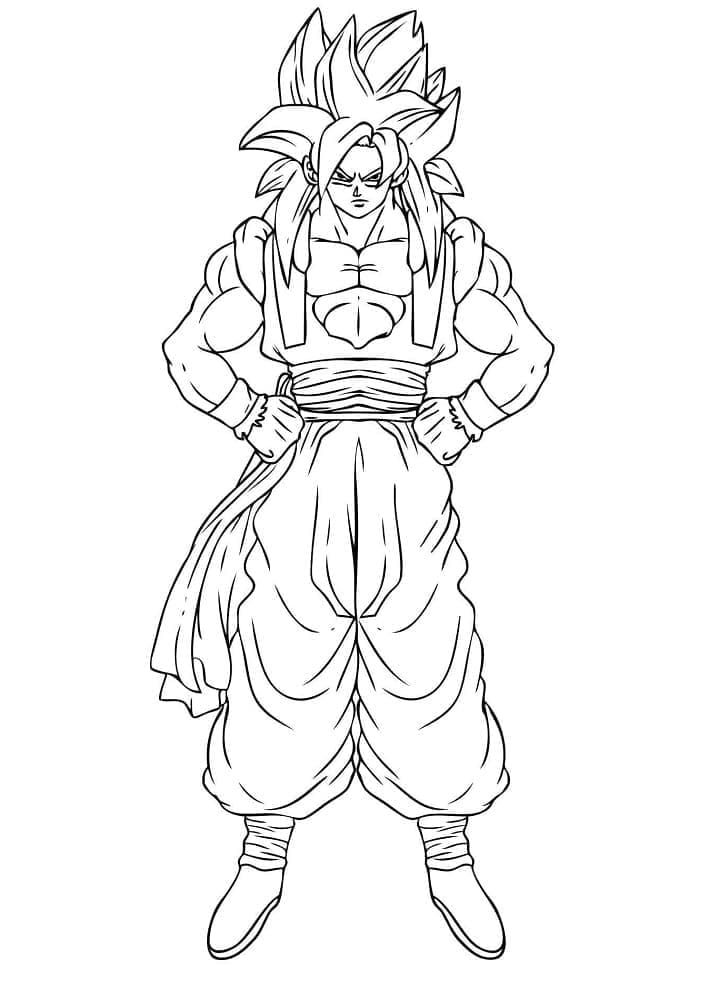 Super Saiyan 4 Son Goku coloring page