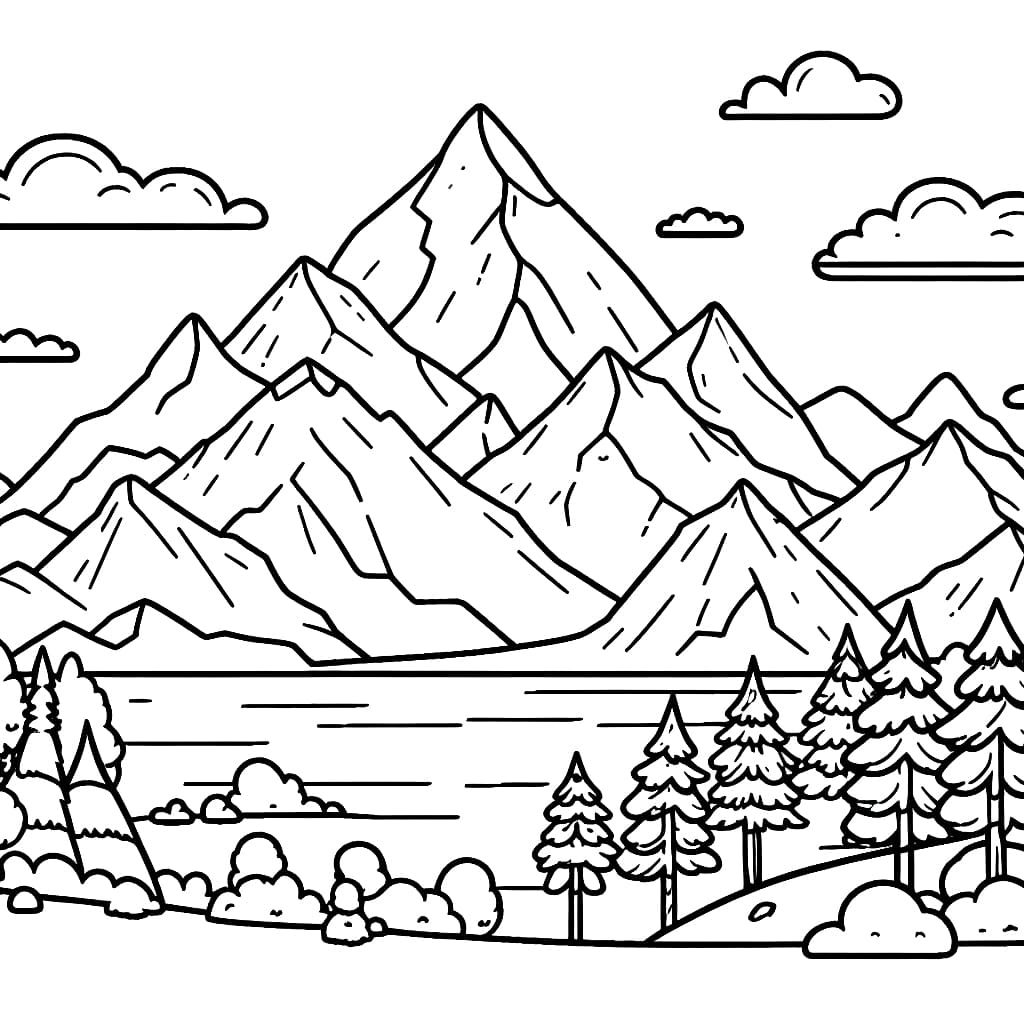 Très Belles Montagnes coloring page
