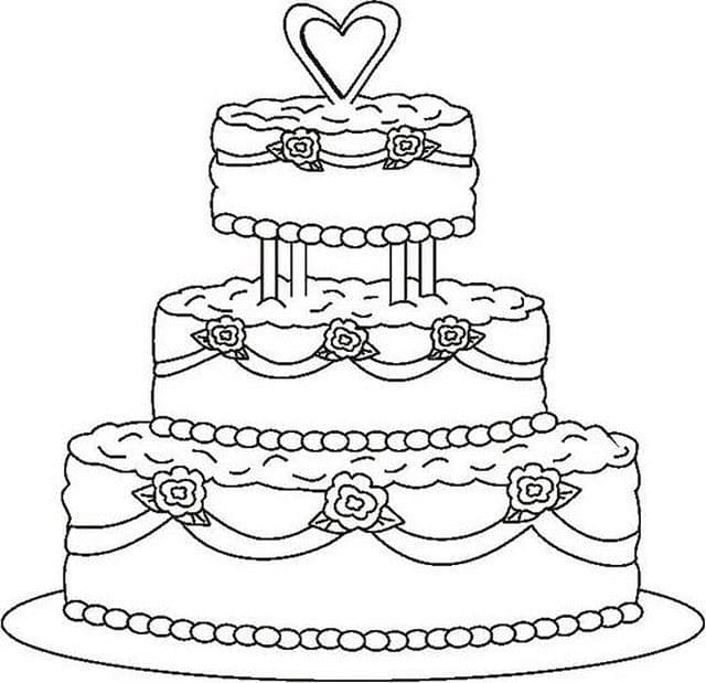 Un Beau Gâteau de Mariage coloring page
