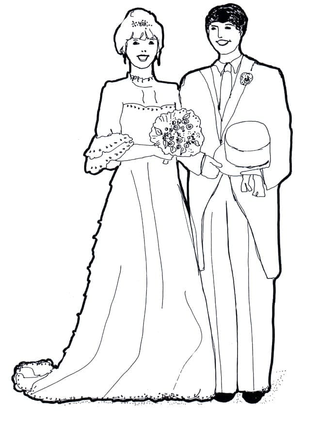 Un Couple de Mariés coloring page