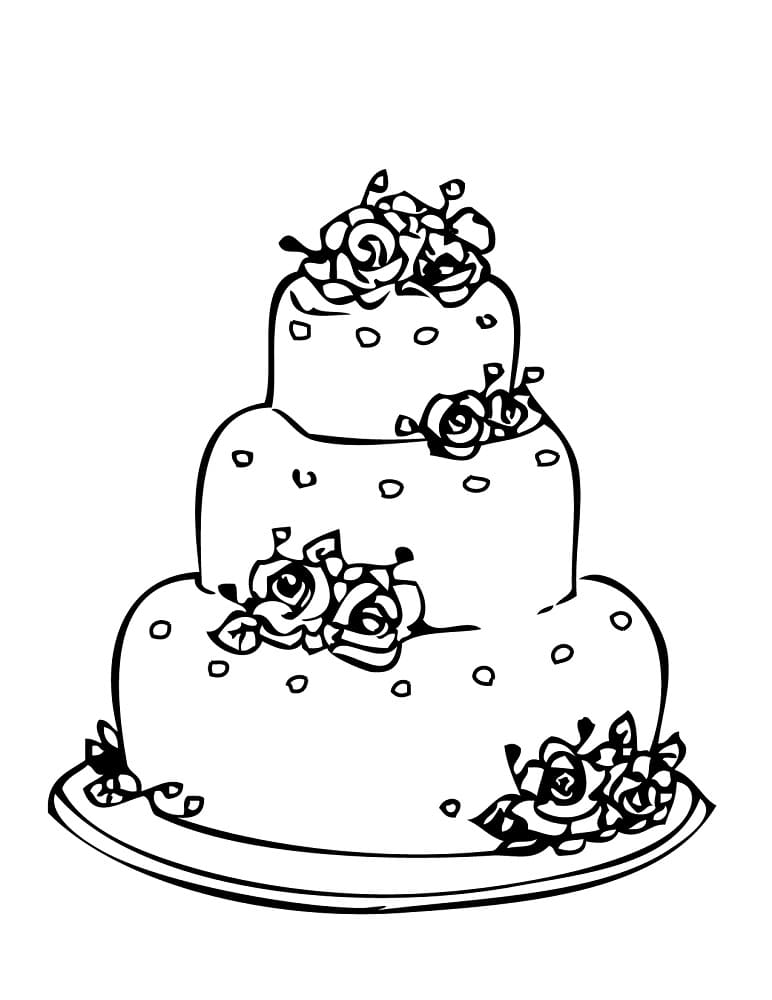 Coloriage Un Gâteau de Mariage
