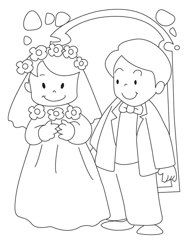 Un Joli Couple de Mariés coloring page