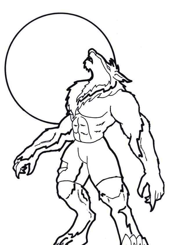 Un Loup-garou Hurlant coloring page