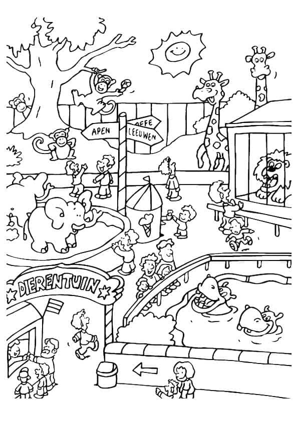 Un Zoo Très Mignon coloring page